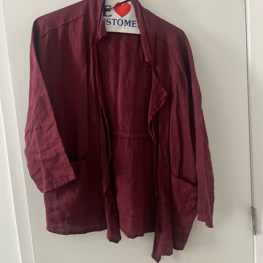 Bordeaux Linen Summer Blazer